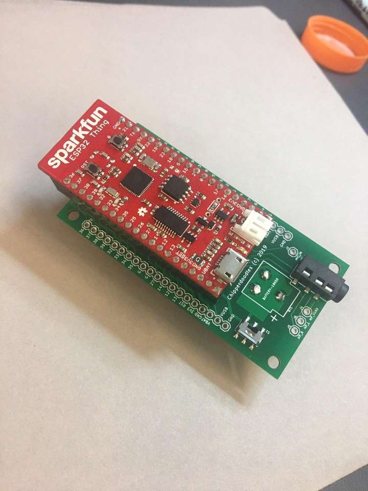 Image of PCB with ESP32-thing