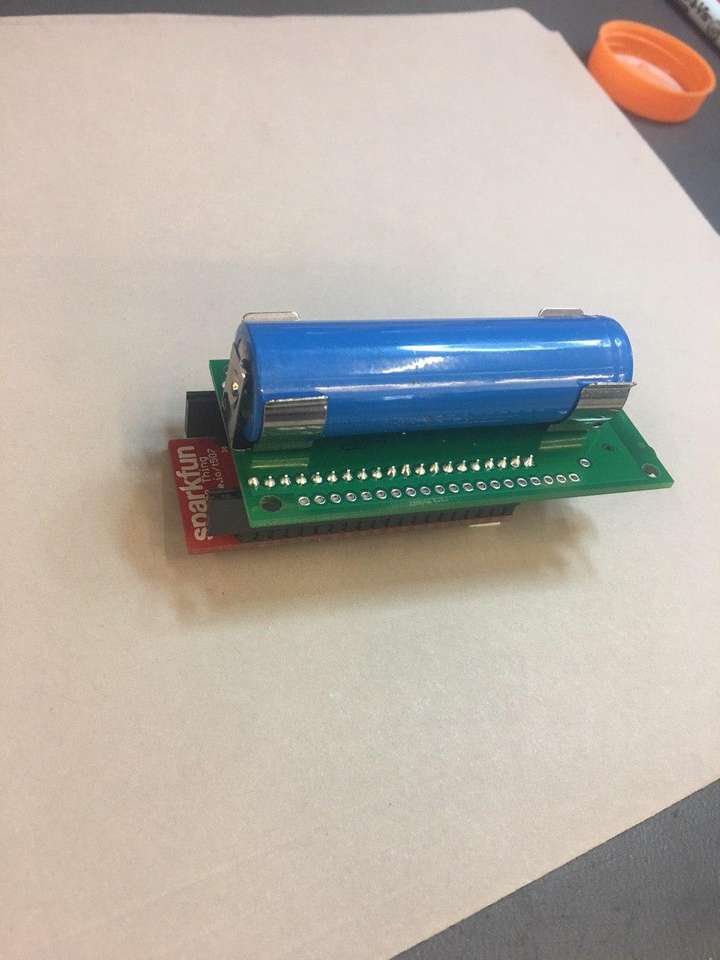 Image of PCB with battery